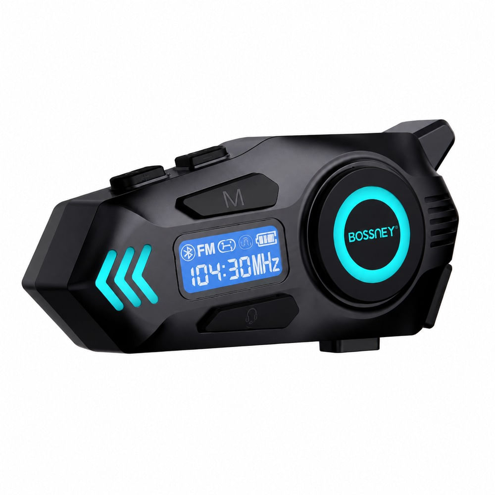 BOSSNEY Auriculares Bluetooth para Casco de Moto BS-A1315BW