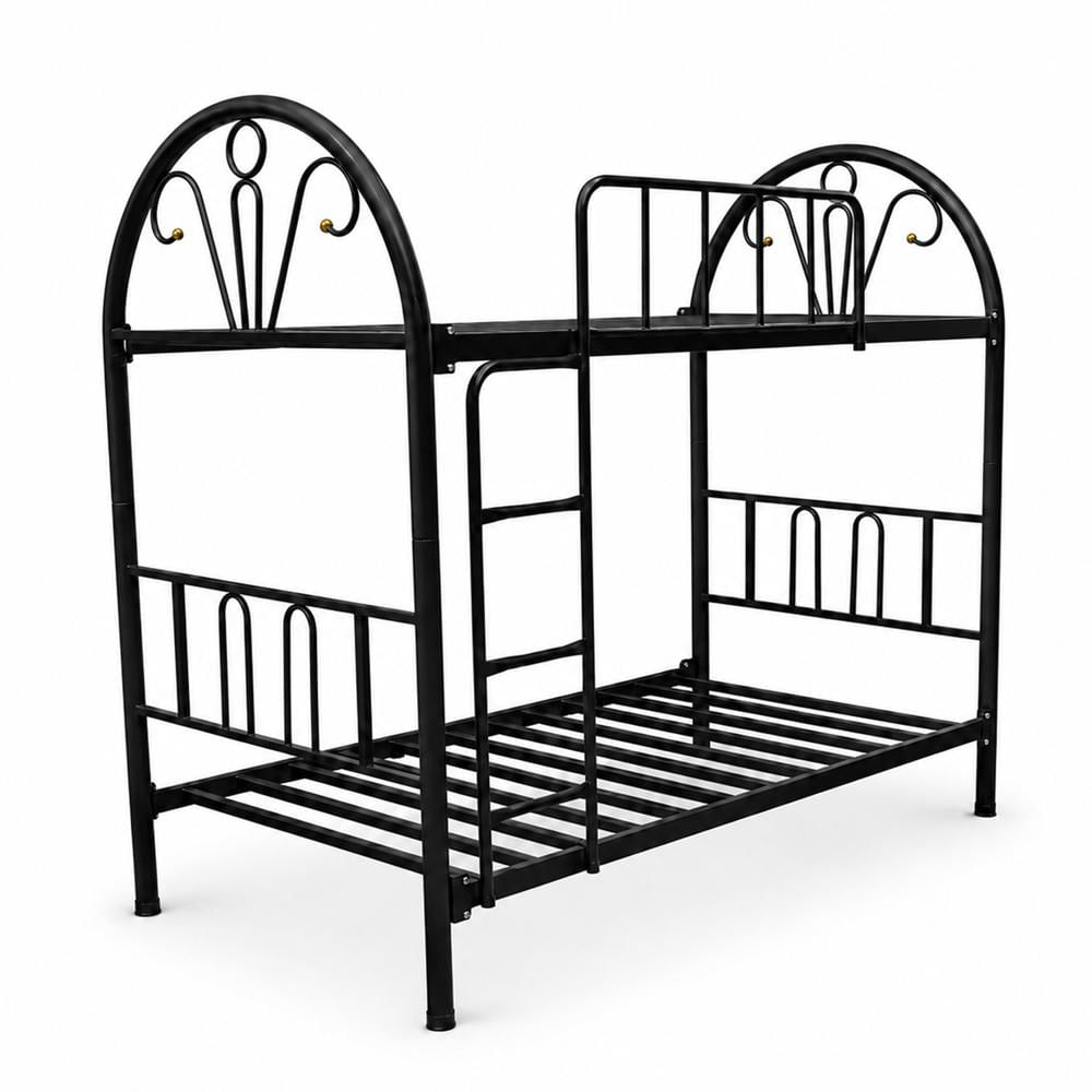 Camarote de Metal LeMueble Negro 1.5 plaza arriba y abajo