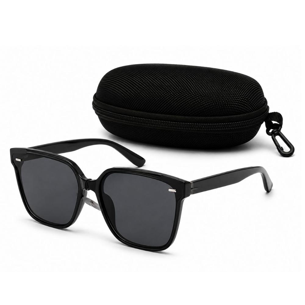 Lentes de sol para mujer  y estuche - Color negro
