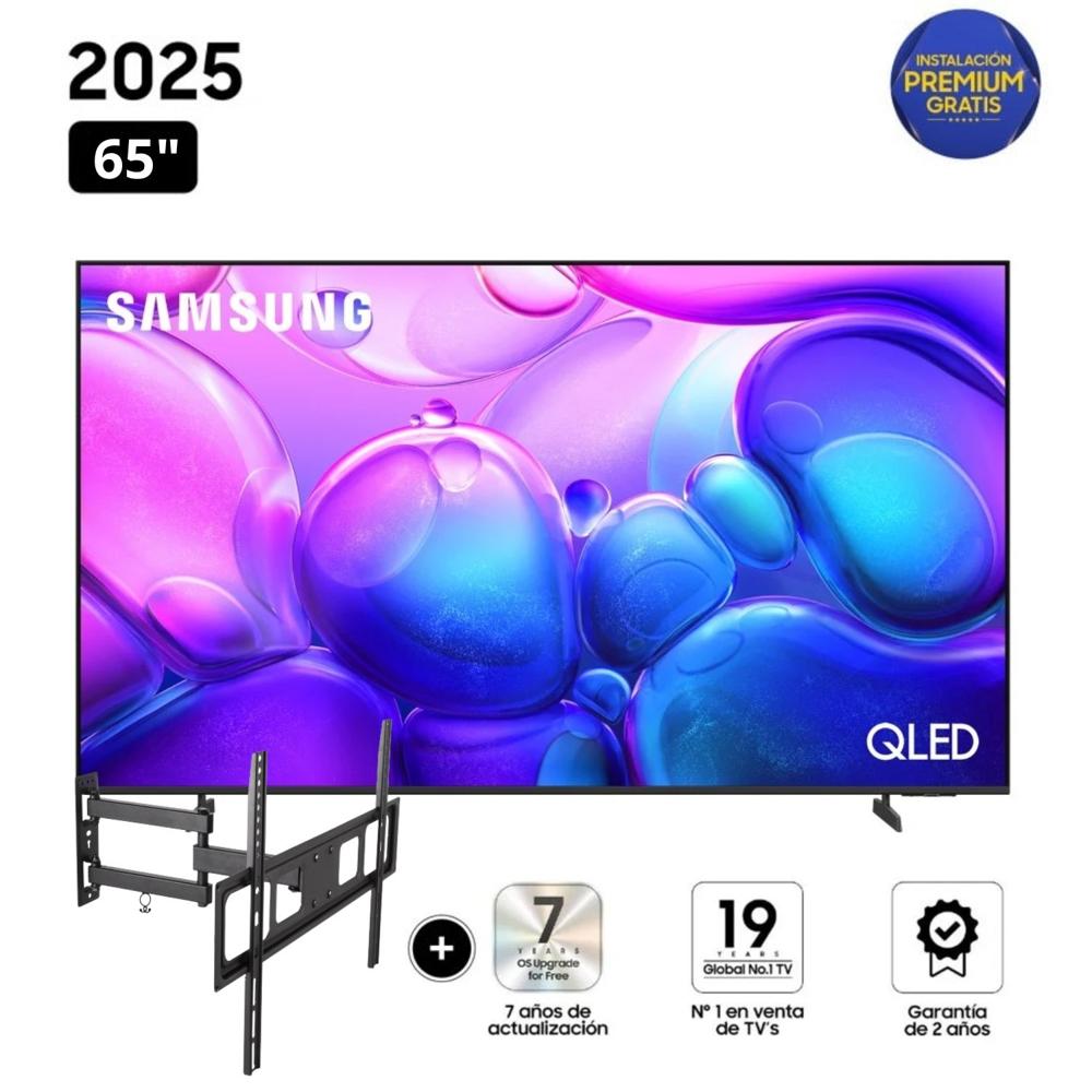 Televisor Samsung QLED 65 Smart TV 4K QN65Q6F + Rack Giratorio