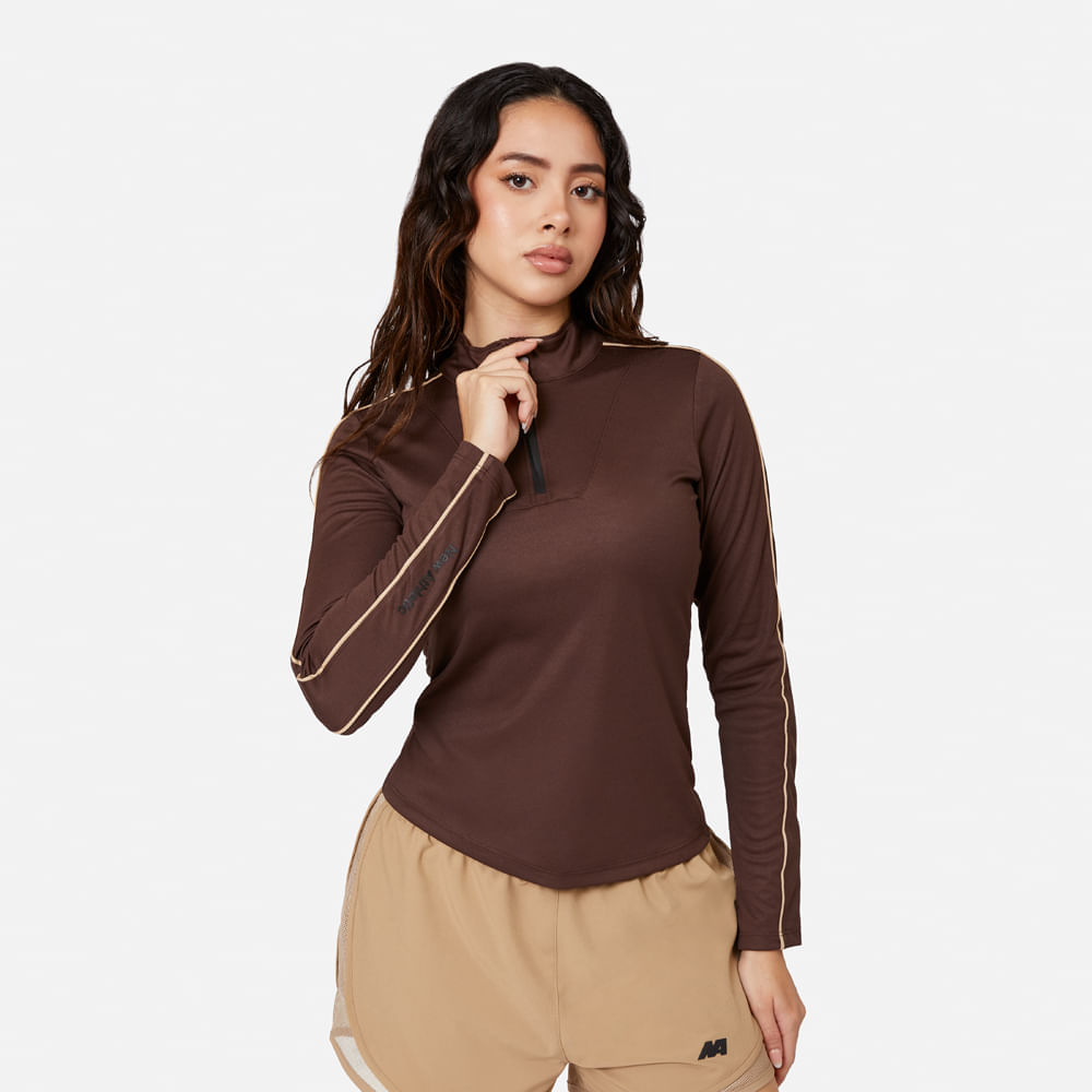 Ropa Urbana New Athletic Polo ML Diana 008-1818 para Mujer XL Marrón