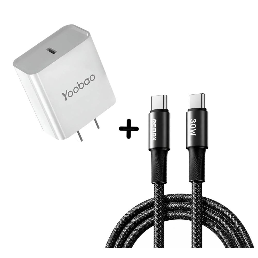 Combo Cable Remax CB25 USB-C a USB-C 240W - Cargador Yobaoo RY-U56PD