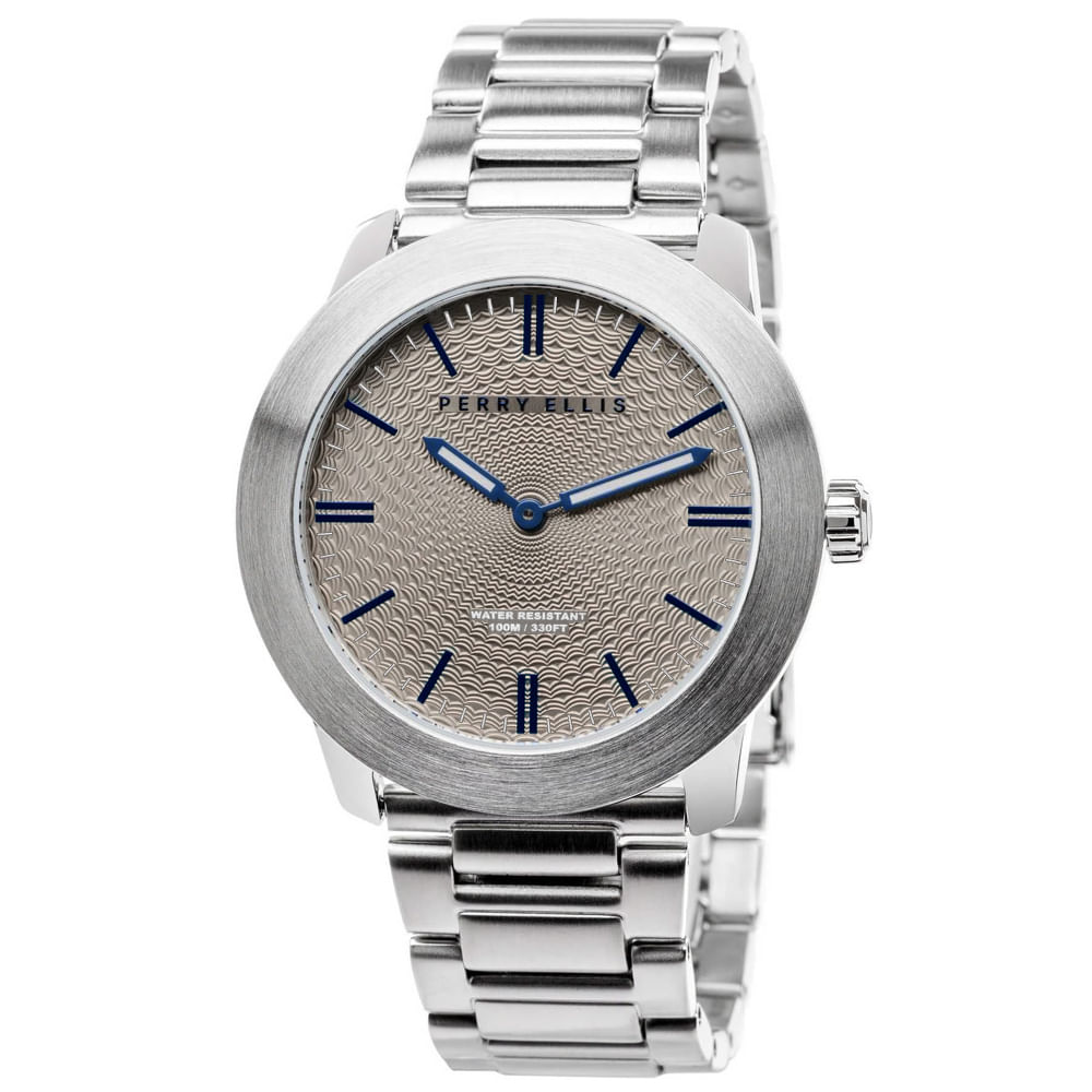 Reloj Perry Ellis Slim Line 42 07003-02 Acero Inoxidable Dial Beige