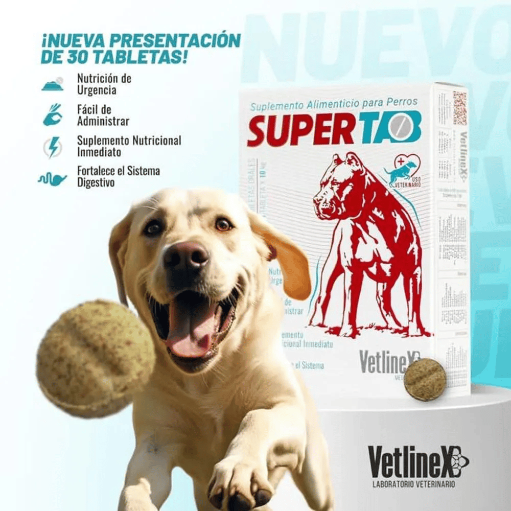 SUPER TAB Suplemento Alimenticio para Perros - 30 tabletas