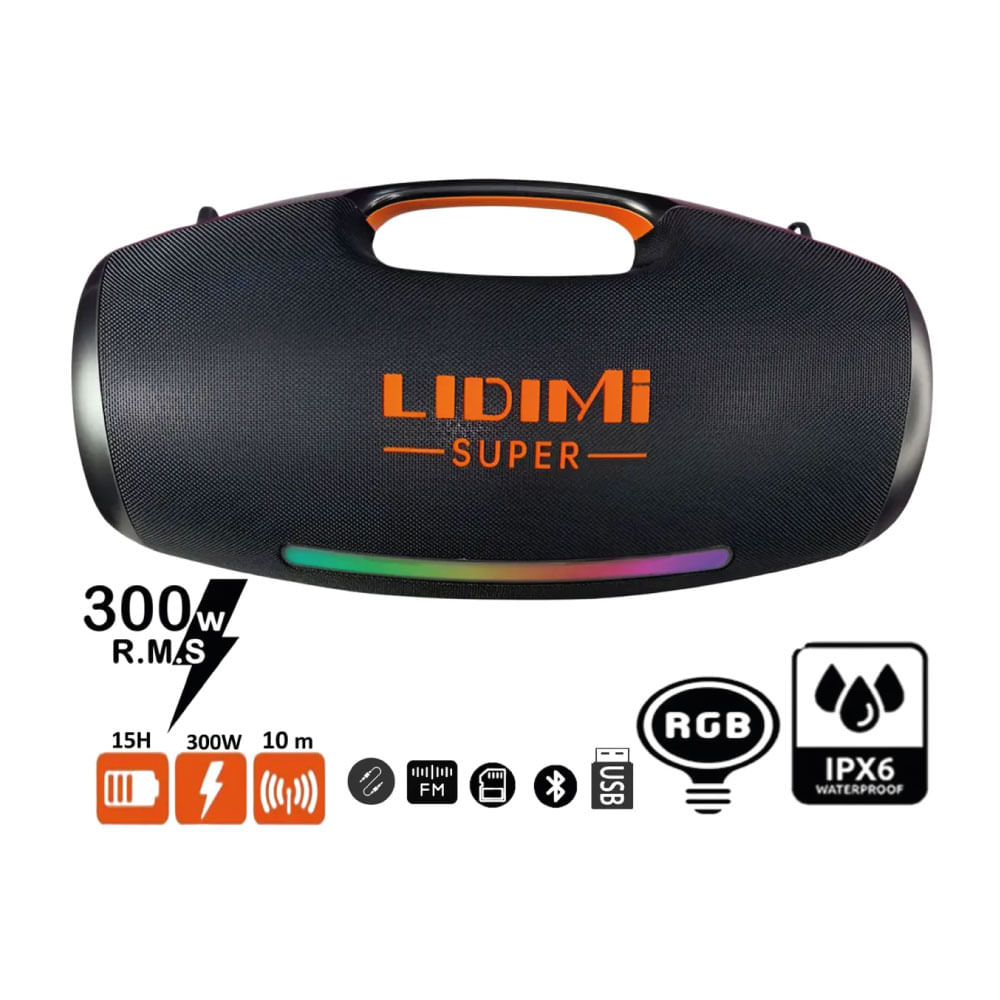 Parlante Bluetooth Portátil Lidimi LD-S684 Super X-Bass 300w