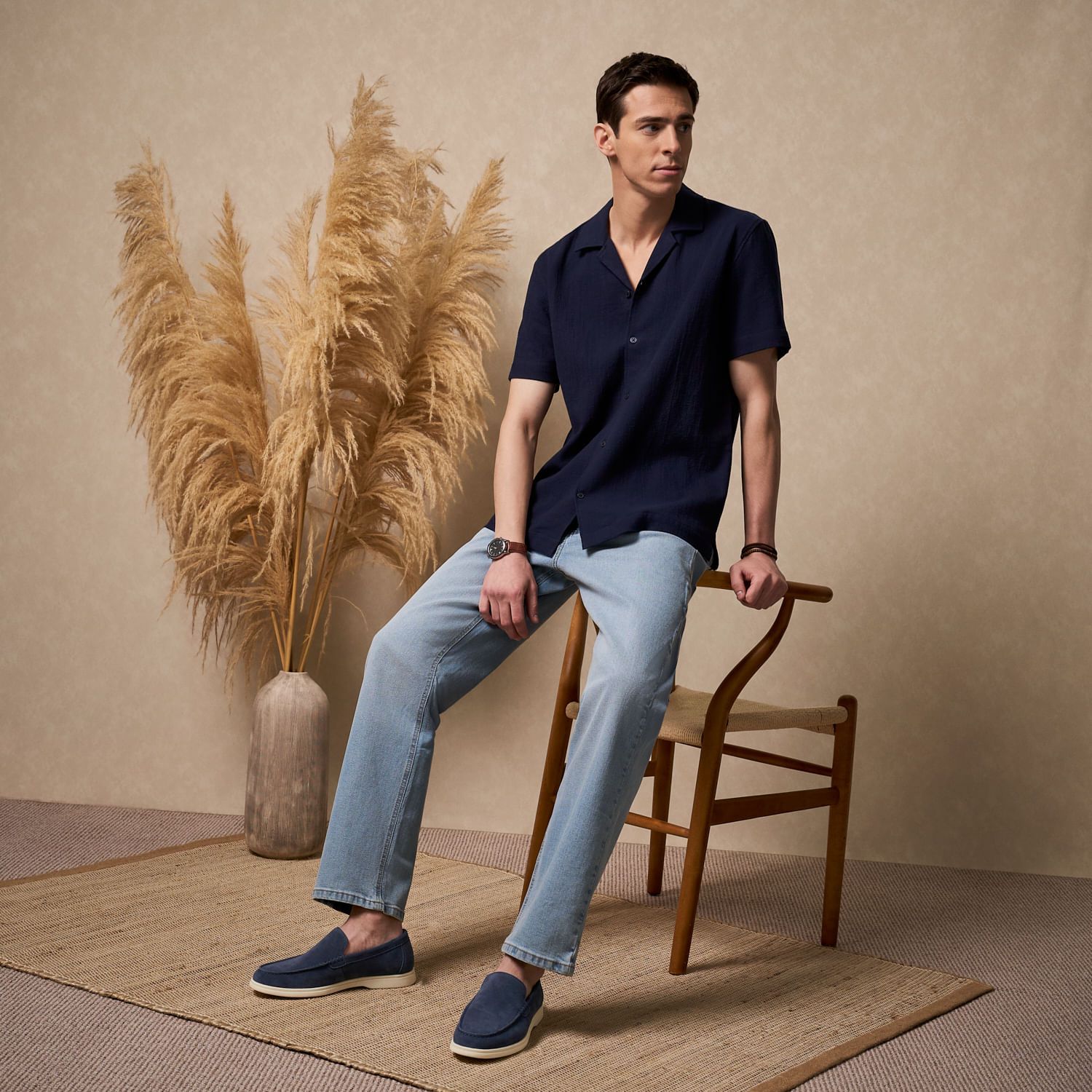 Zapatos De Vestir Hombre Sude Azul Malabar 39