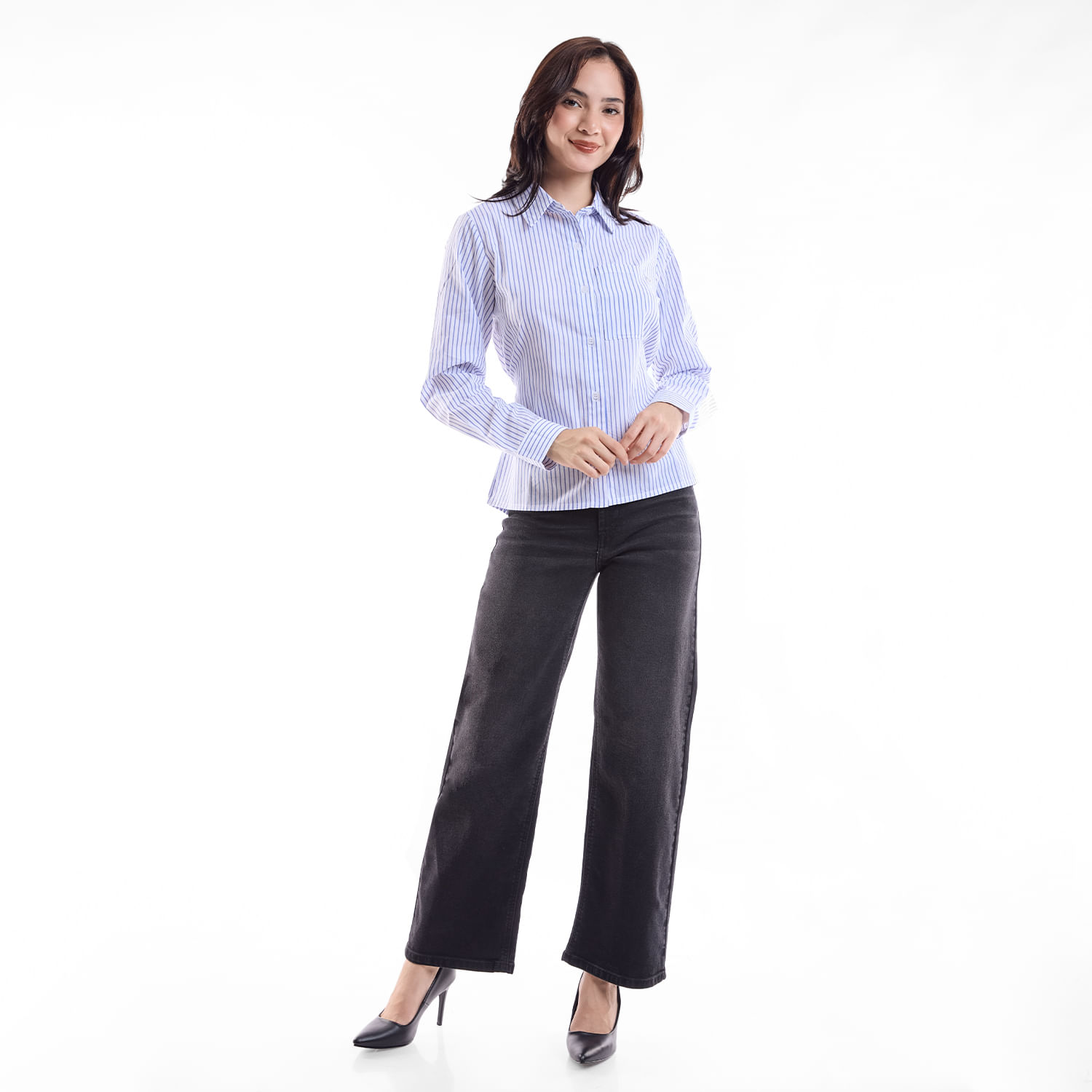 Jean Mujer Estrella2 Metal Straight Grafito 32