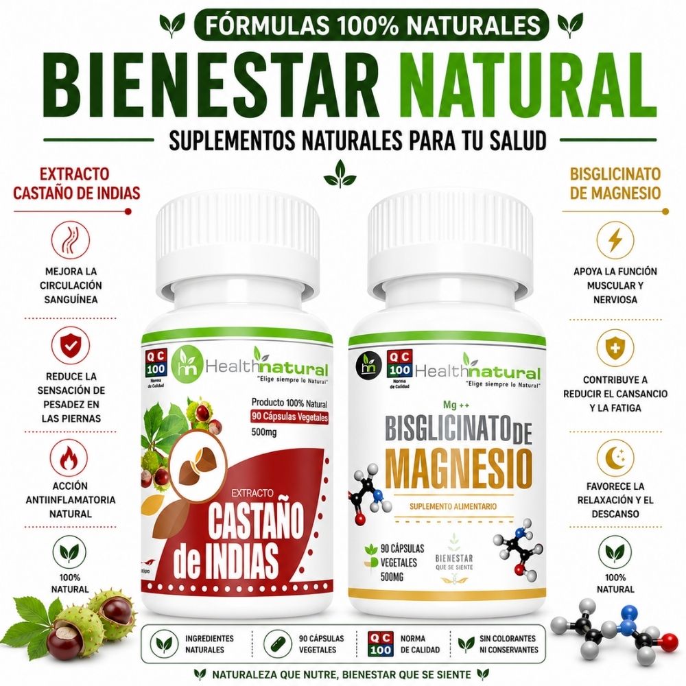 CASTAÑO DE INDIAS Y BISGLICINATO DE MAGNESIO HEALTHNATURAL