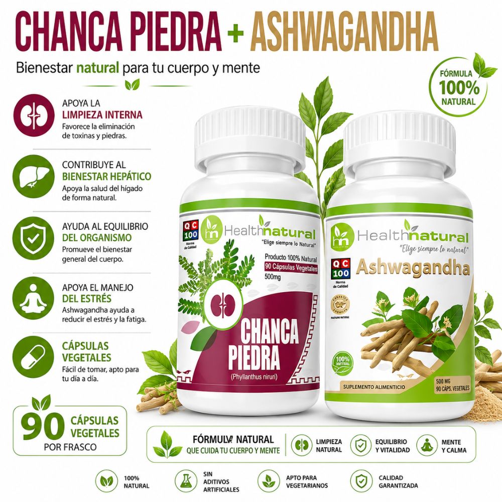 CASTAÑO DE INDIAS HEALTHNATURAL Y ASHWAGANDHA HEALTHNATURAL 500MG