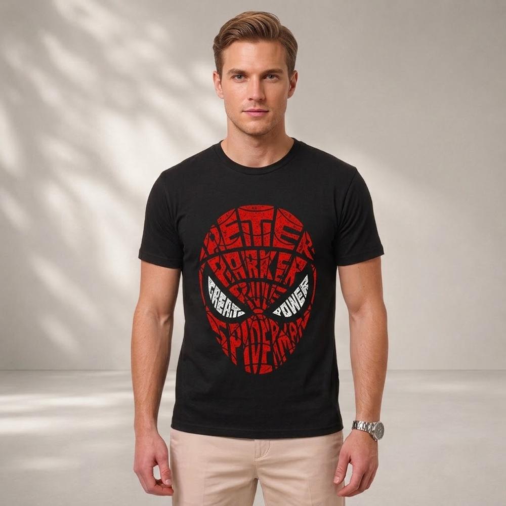 Polo Spider-Man Diseño Especial Color Negro Talla XL
