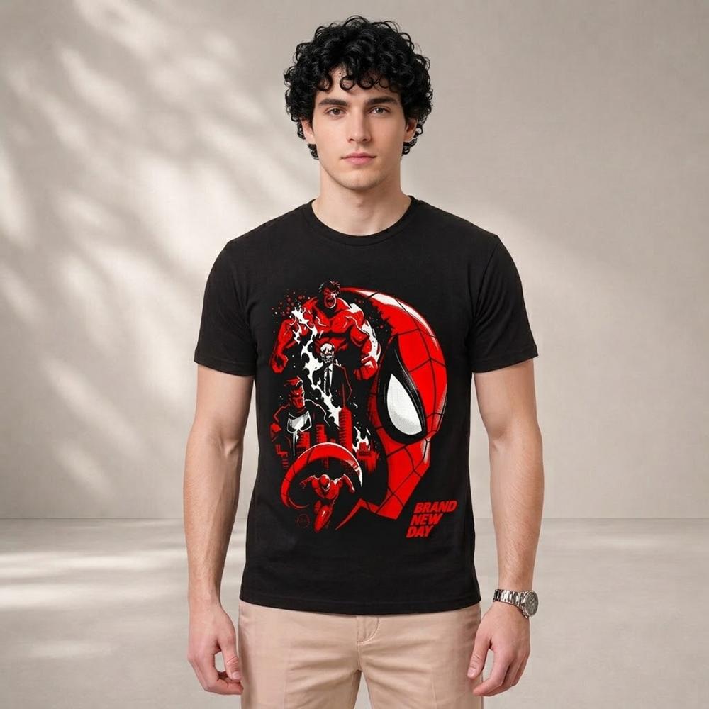 Polo de Hombre Araña Estilo Urbano Casual Color Negro Talla XL