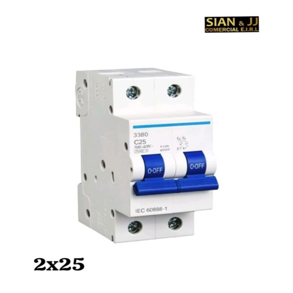 INTERRUPTOR TERMOMAGNETICO 2X25AMP 220V 415V MARCA CELUX