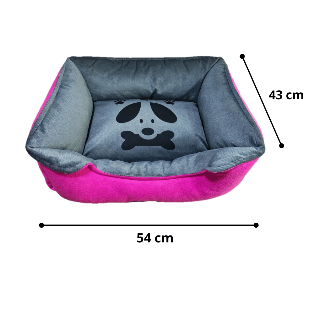 Cama Cuadrangular Para Perros y Gatos Talla 1 - Fucsia