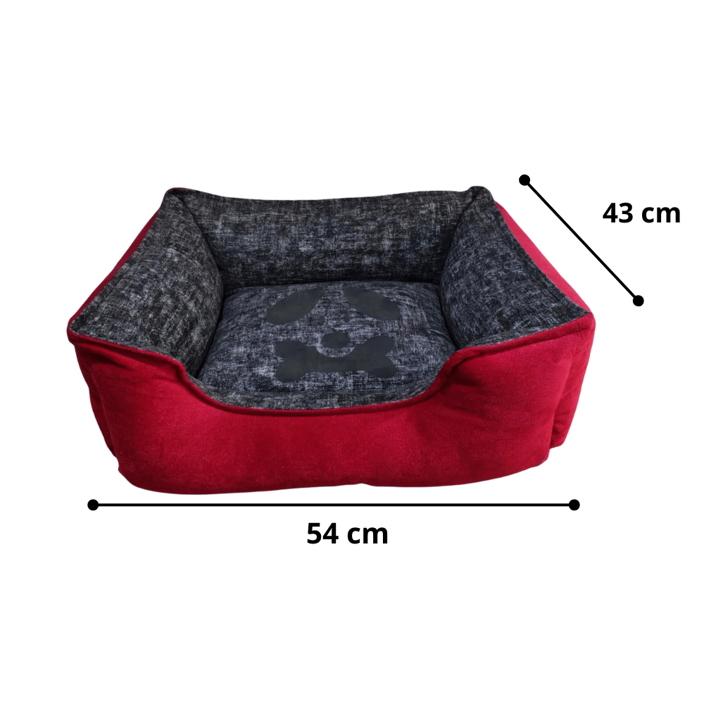 Cama Cuadrangular Para Perros y Gatos Talla 1 - Rojo