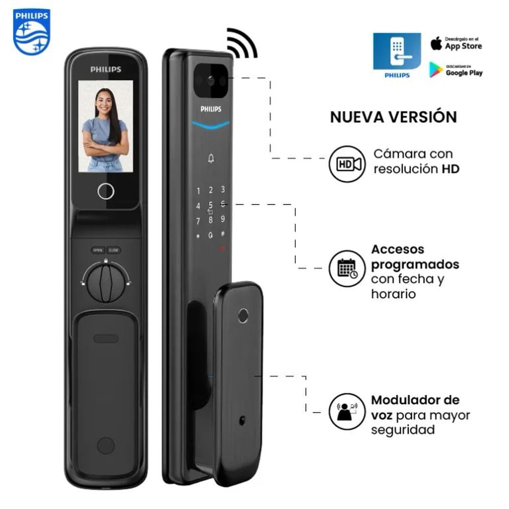 CERRADURA DIGITAL ALPHA VP 5HWS PHILIPS - Nueva Ve