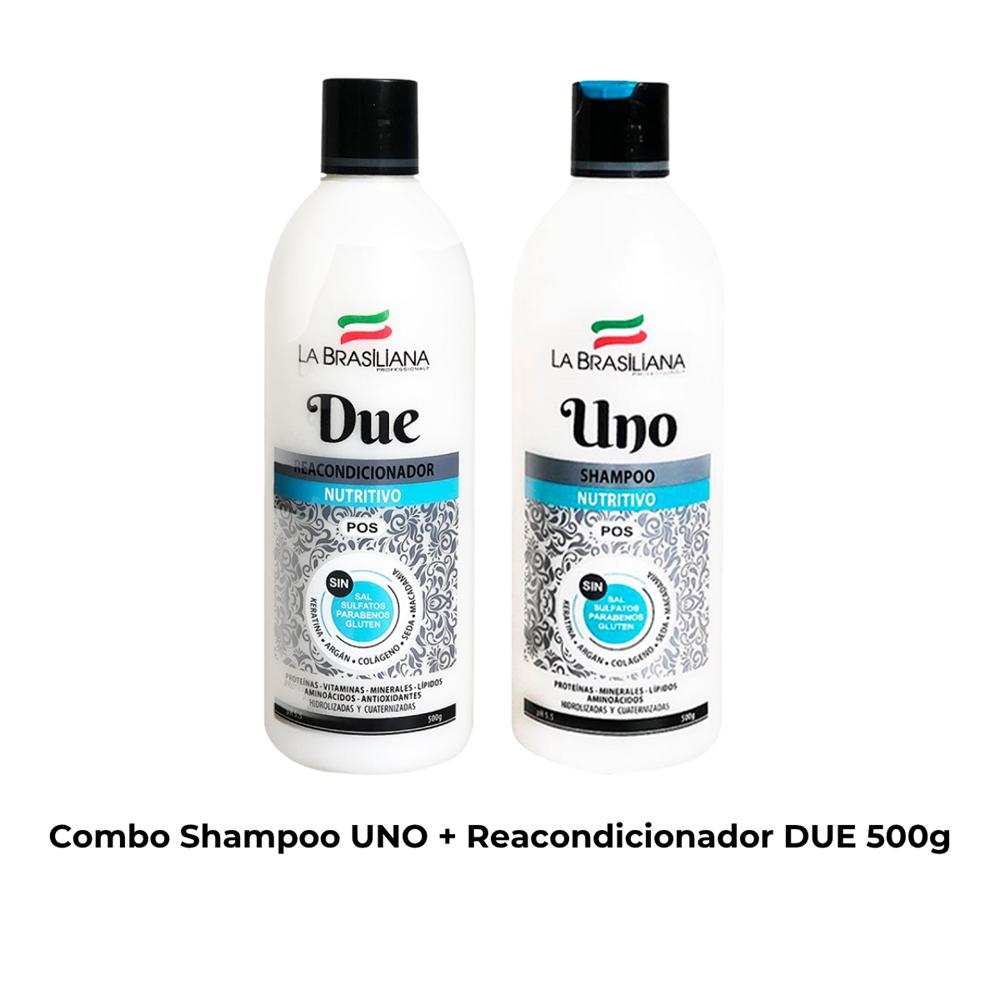 Combo Shampoo Uno Con Reacondicionador Due 500G La Brasiliana
