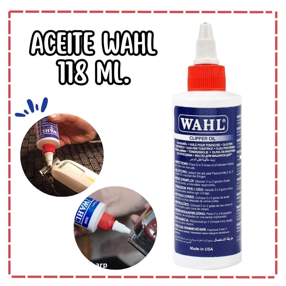 Aceite Wahl para maquina de cortar cabello.