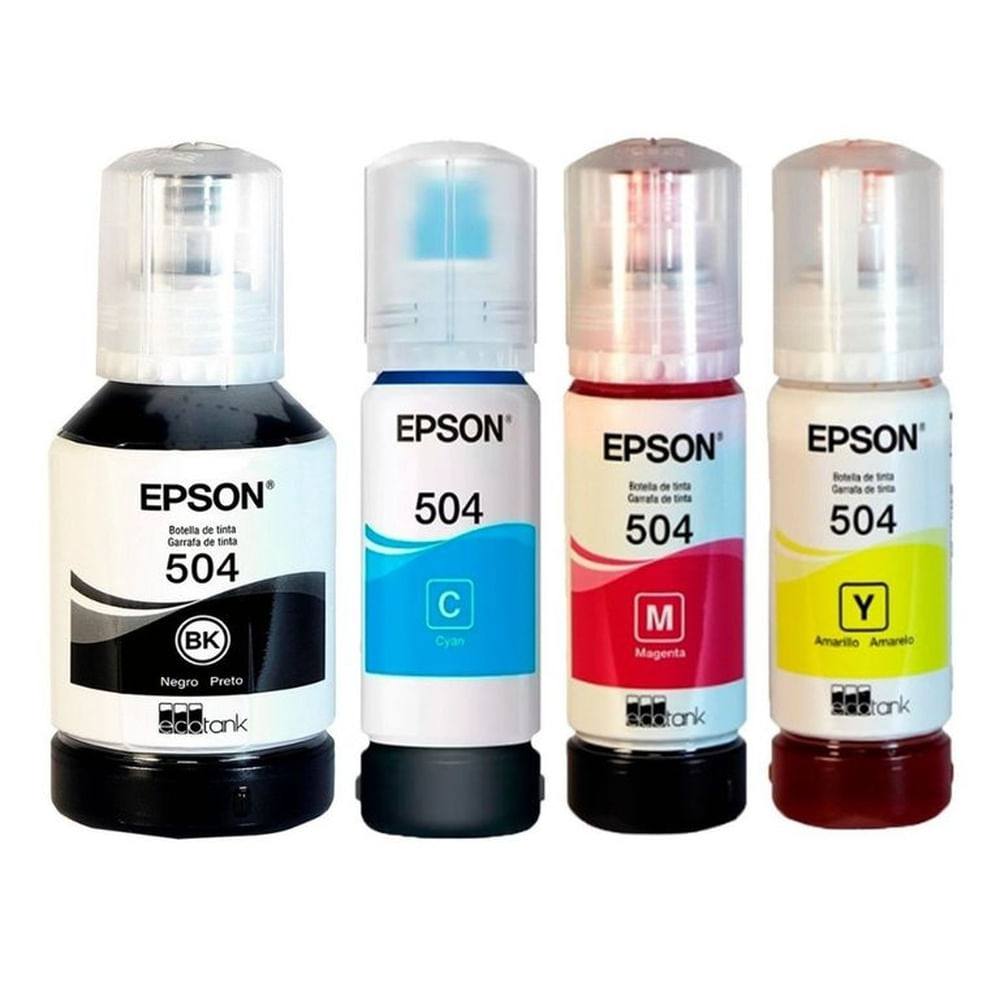 Tinta Epson T504 Original - 4 Botellas de Tinta