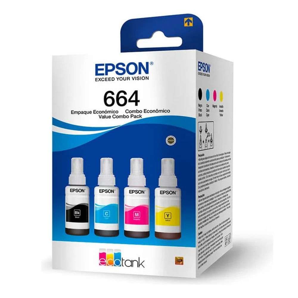 Kit Tinta Epson T664 Original T664120 T664220 T664320 T664420