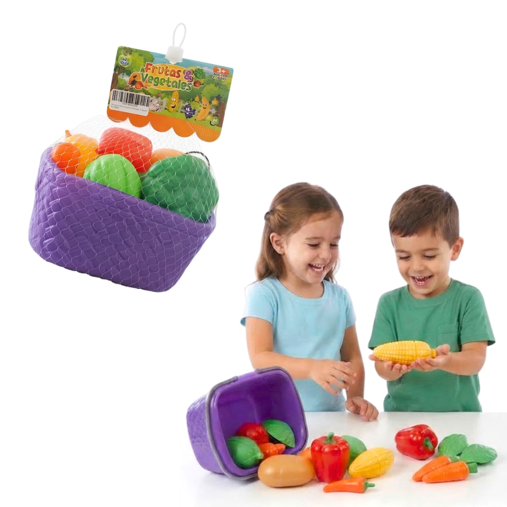 Juguete Set de Verduras Multicolor en Canasta