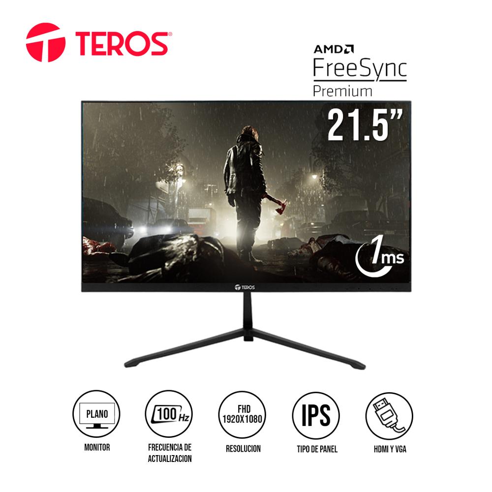 Monitor TEROS TE-2128S 21.5"" IPS FHD 1920x1080 100Hz 1ms HDMI VGA Gaming Negro