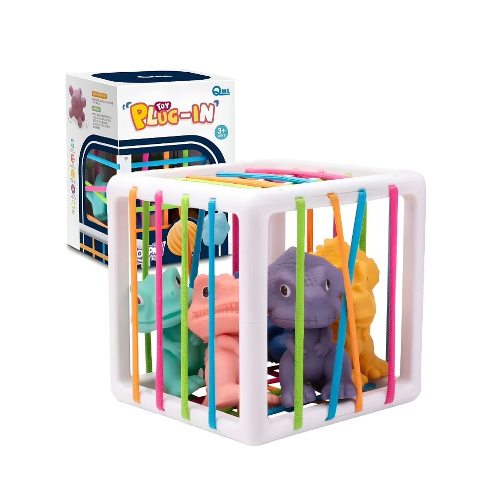 Juguete Sensorial para Bebés Cubo Ligas con Dinosaurios