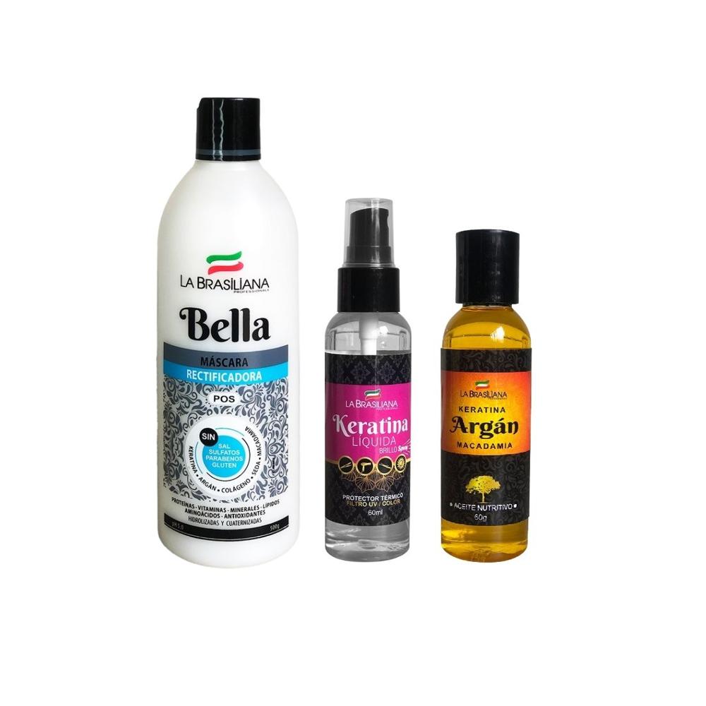 Combo Aceite de Argán con Protector Térmico y Máscara BELLA