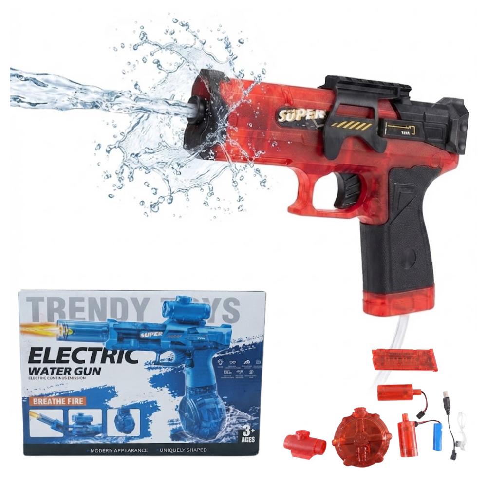 PISTOLA DE AGUA RECARGABLE LUCES LED MULTICARGA NERF NIÑOS Y ADULTOS