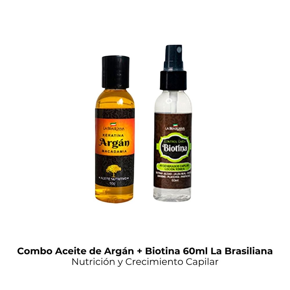 Combo Aceite De Argán Con Biotina 60Ml La Brasiliana