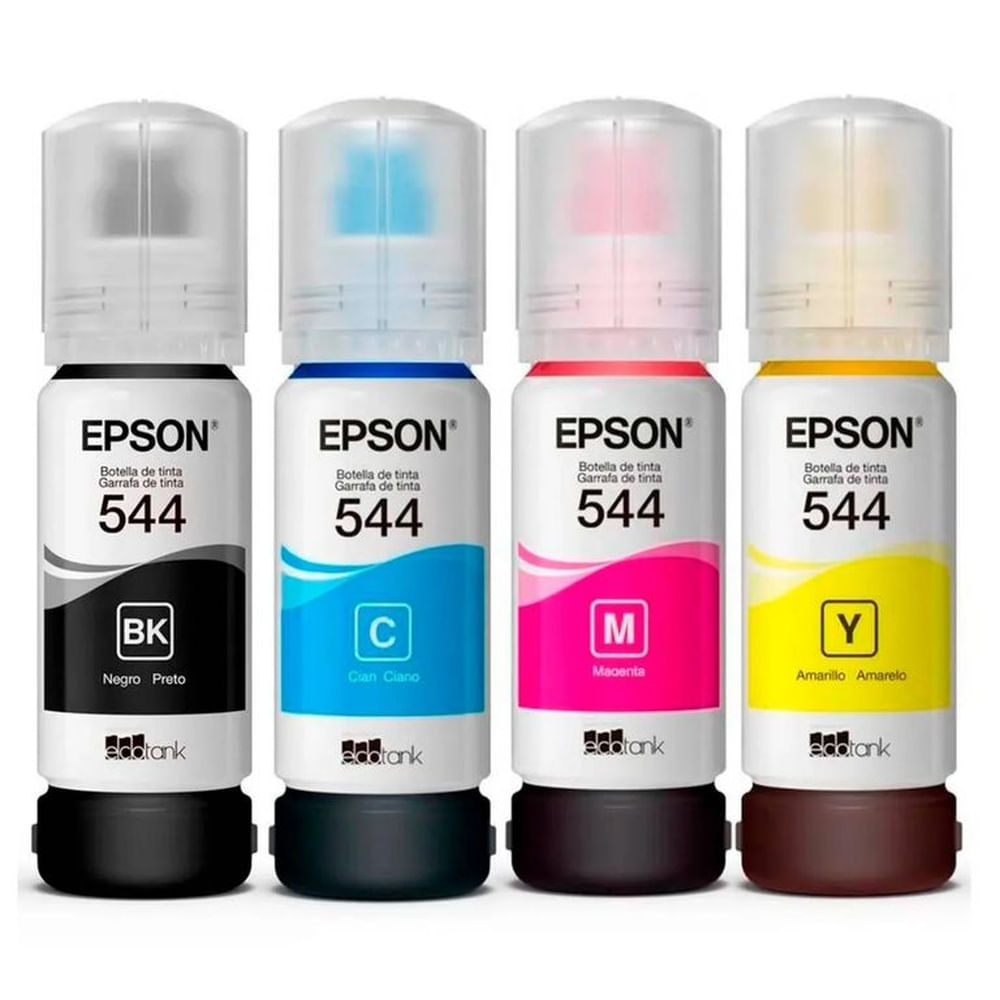Tinta Epson T544 Original Cyan, Magenta, Amarillo y Negro x4