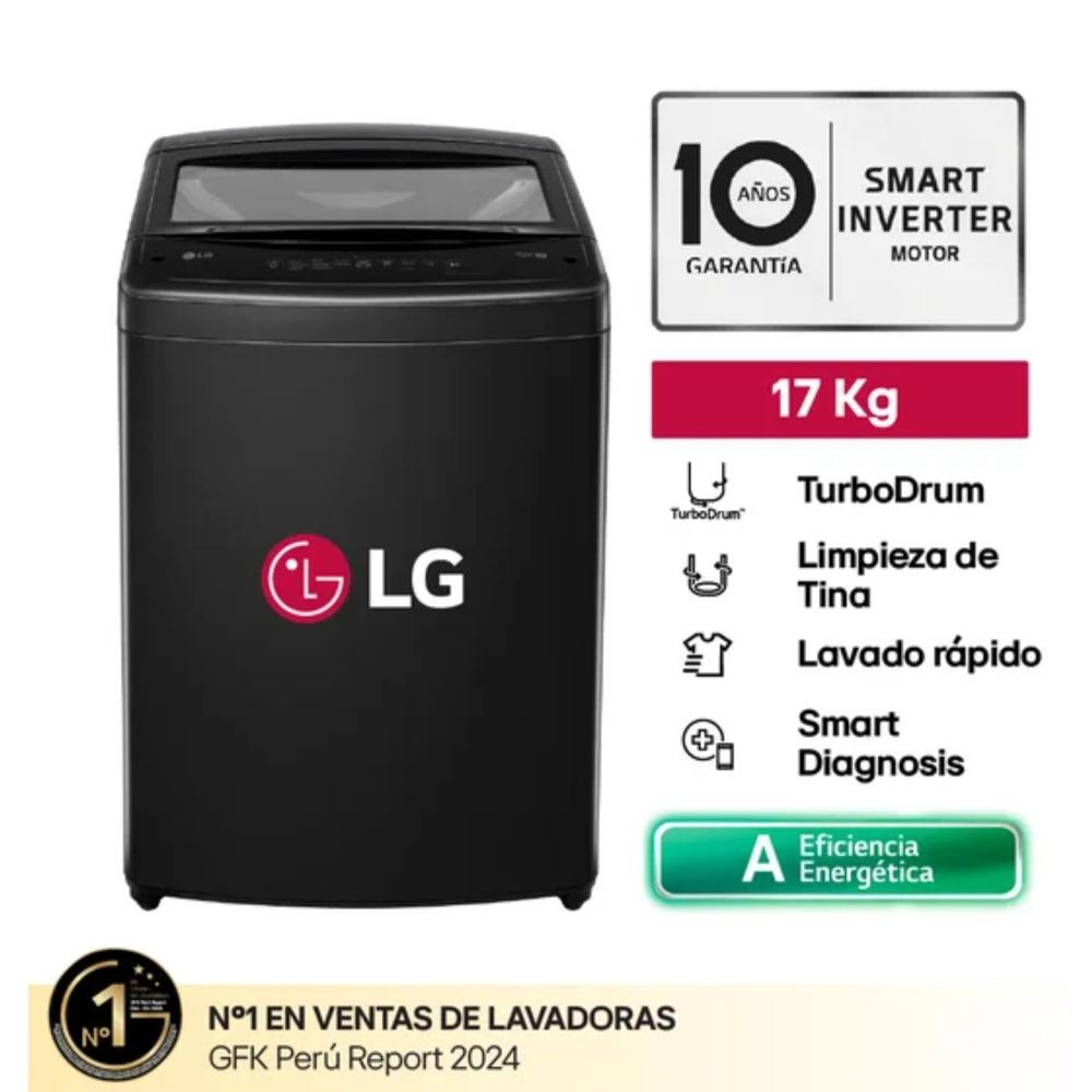 Lavadora LG 17kg TurboDrum Smart Inverter WT17OBVTB Negro Onyxter