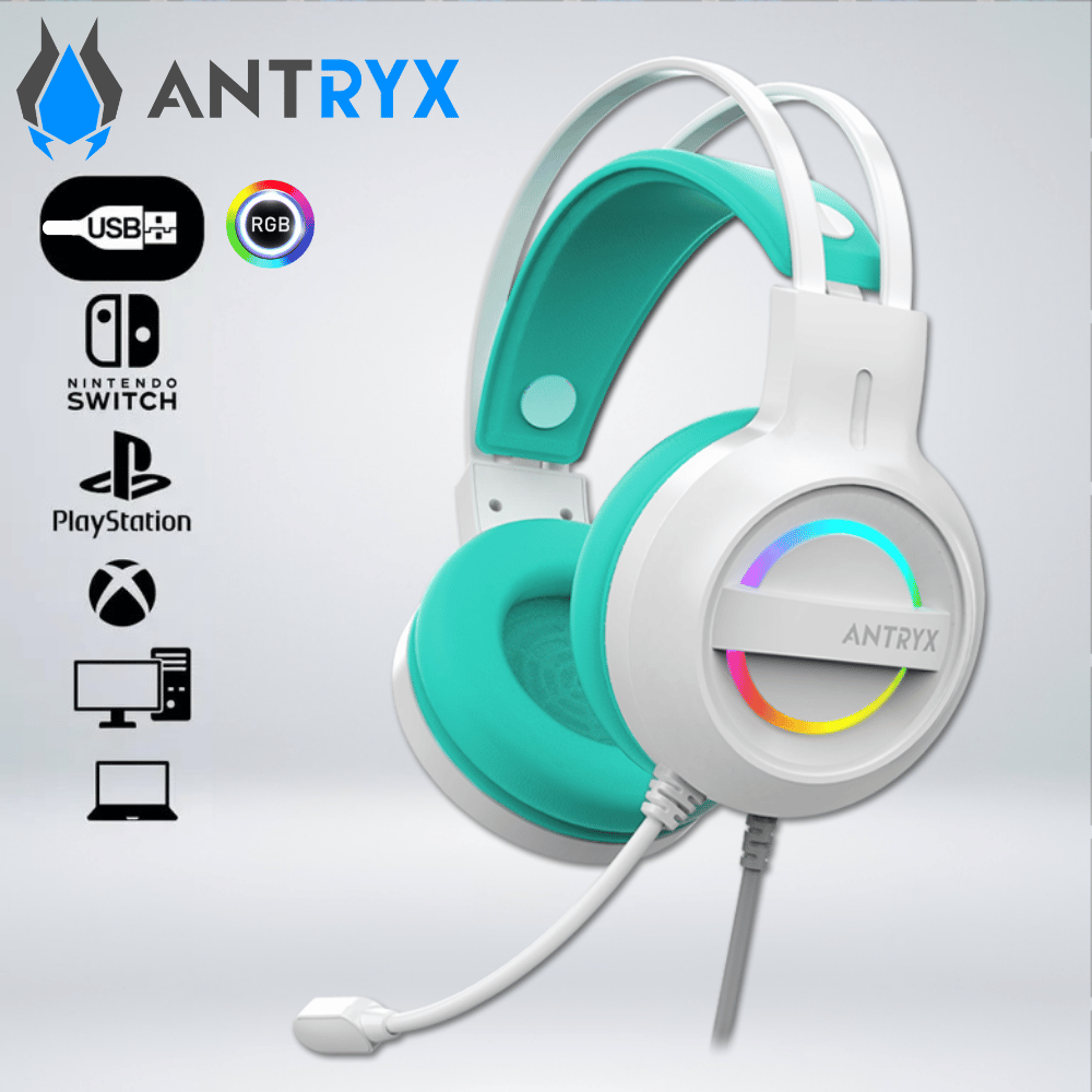 AUDIFONO GAMING IRIS-W TURQUESA RGB