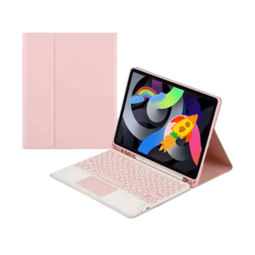 FUNDA SMART COVER CON TECLADO TOUCH PARA REDMI PADSE PAD2 11 PULGADAS ROSADO