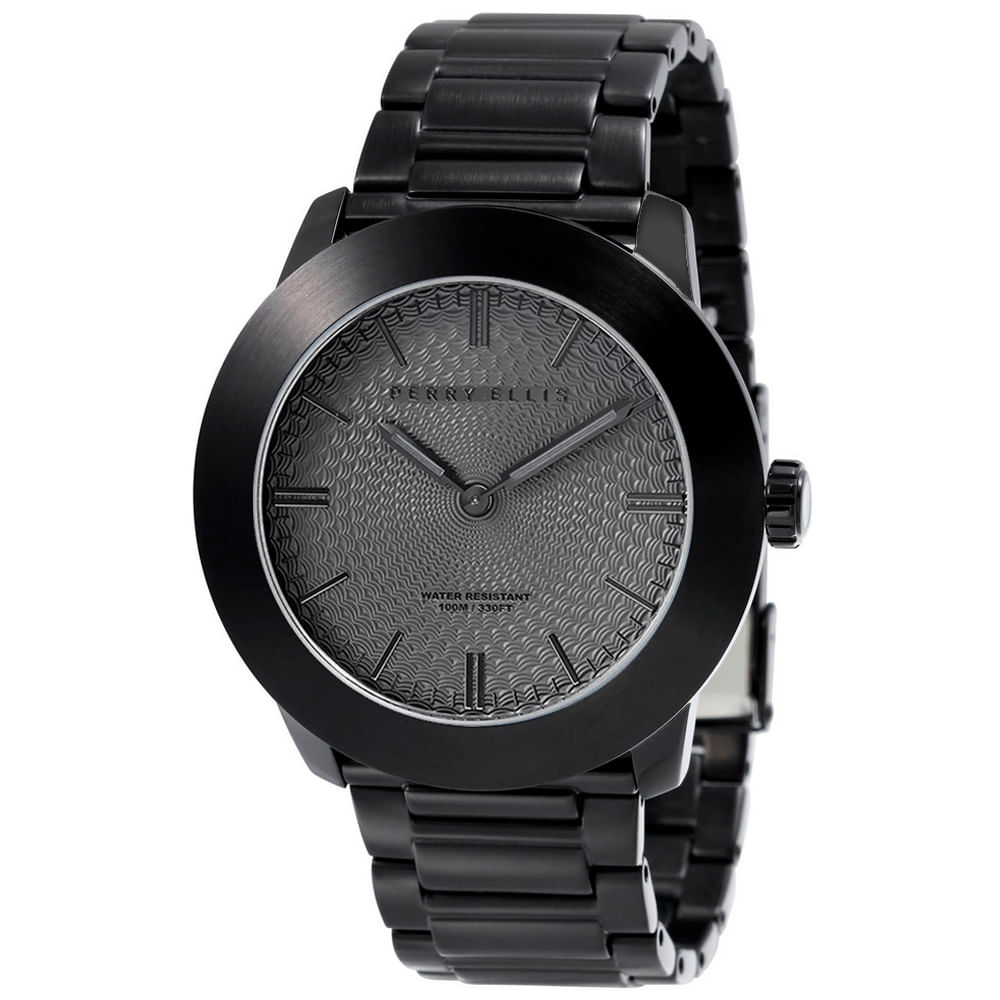 Reloj Perry Ellis Slim Line 46 03009-02 Acero Inoxidable Negro