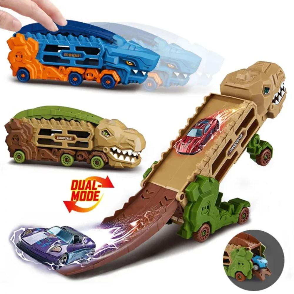 Juguete Pista Dinosaurio 2en1 Transformable con Autos