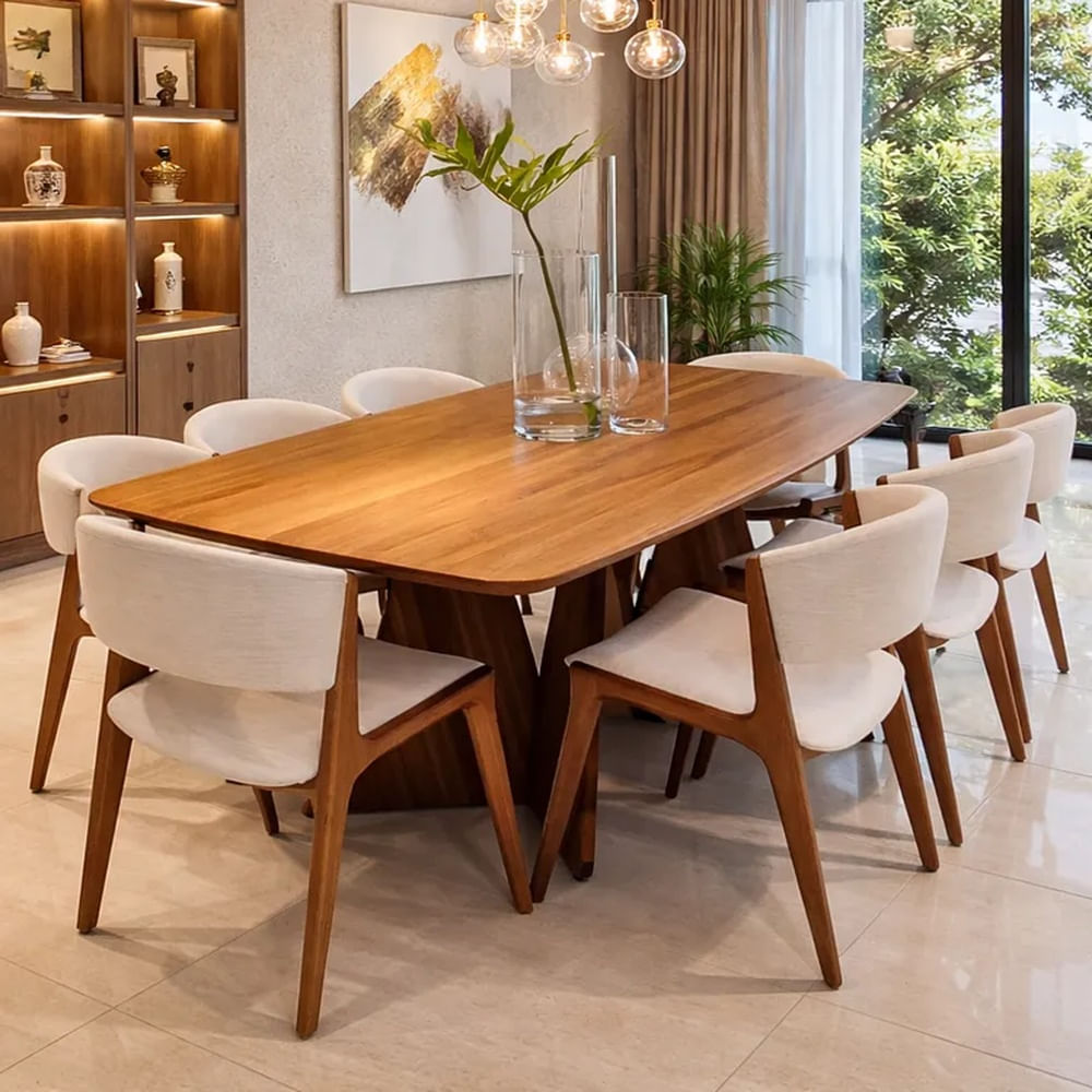 JUEGO DE COMEDOR 8 SILLAS EVA BEIGE