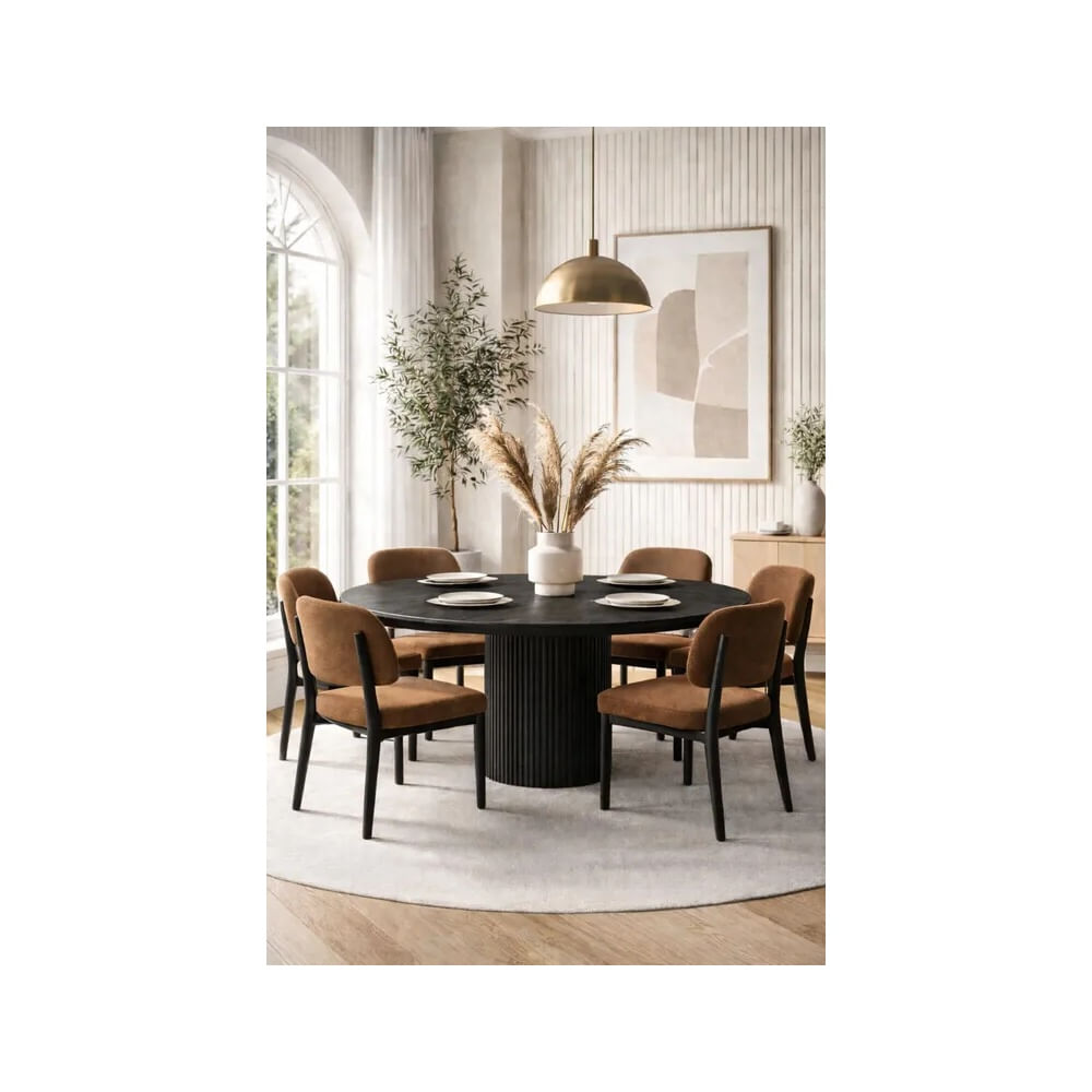 JUEGO DE COMEDOR 6 SILLAS NICOLAS TERRACOTA