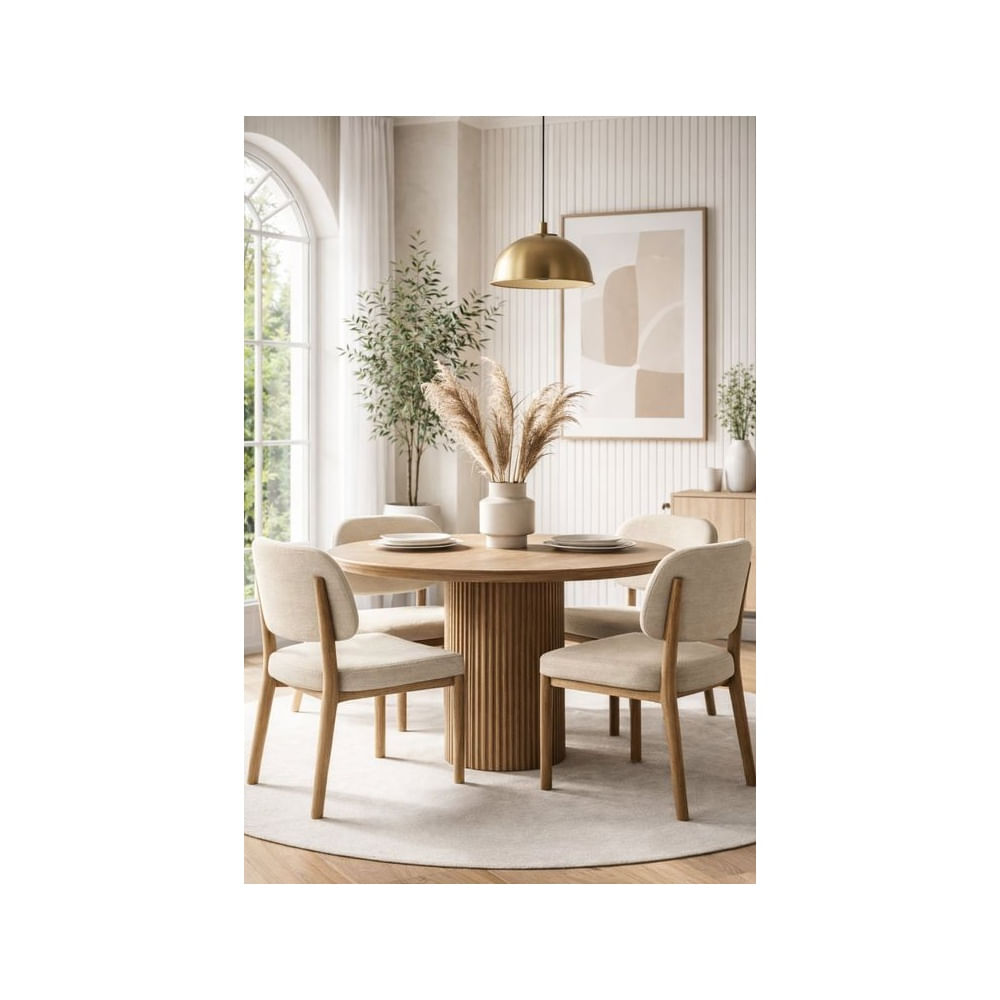 JUEGO DE COMEDOR 4 SILLAS NICOLAS BEIGE Beige