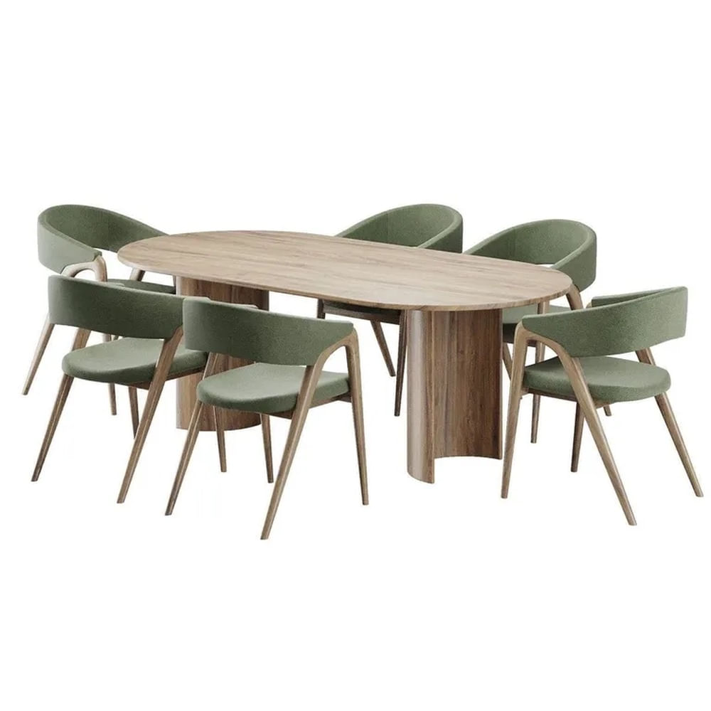 JUEGO DE COMEDOR 6 SILLAS PARADISE GREEN