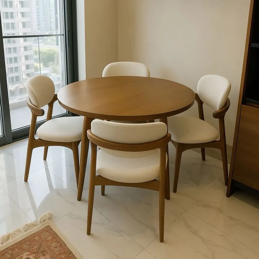 JUEGO DE COMEDOR 4 SILLAS ALBA BEIGE