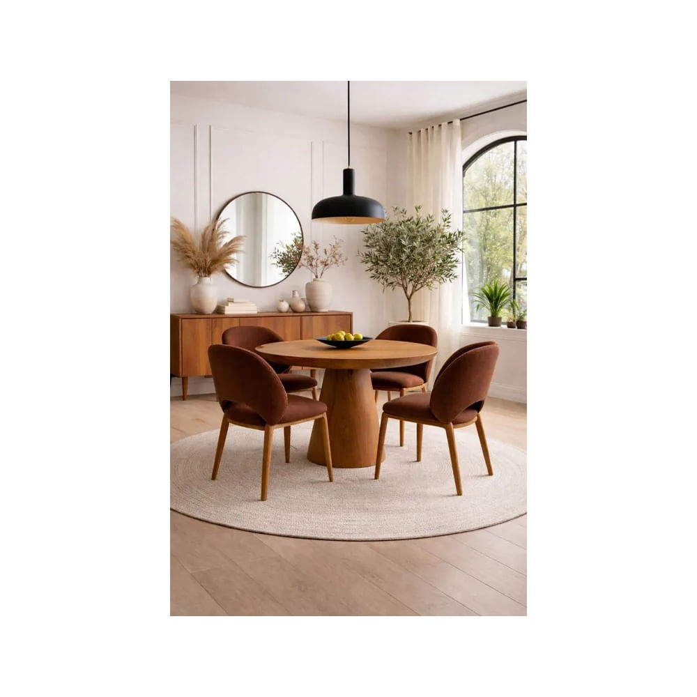 JUEGO DE COMEDOR 4 SILLAS CATALINA MARRON