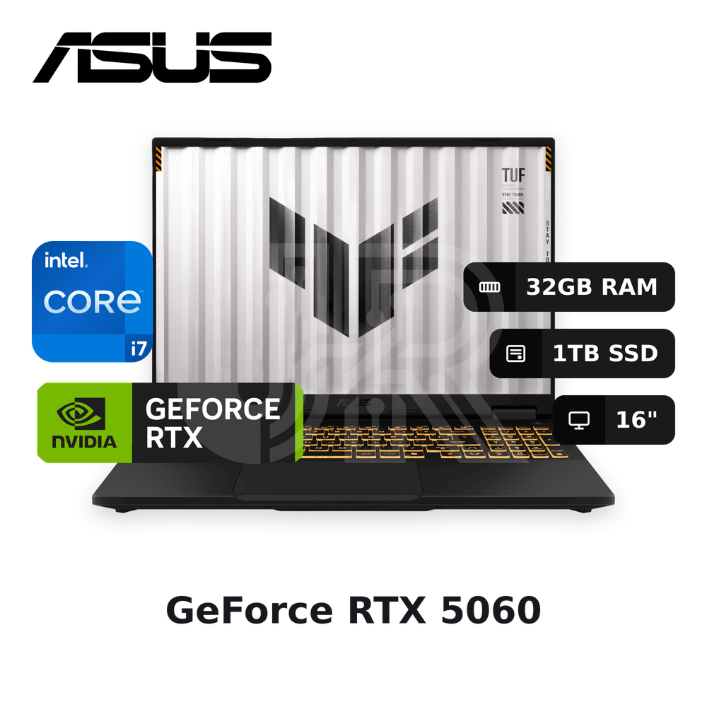 Laptop ASUS TUF Gaming F16 FX608JMR Core I7-14650HX 32GB 1TB SSD RTX 5060 16""
