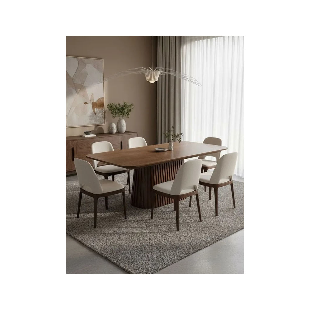 JUEGO DE COMEDOR 6 SILLAS ARVEN BLANCO