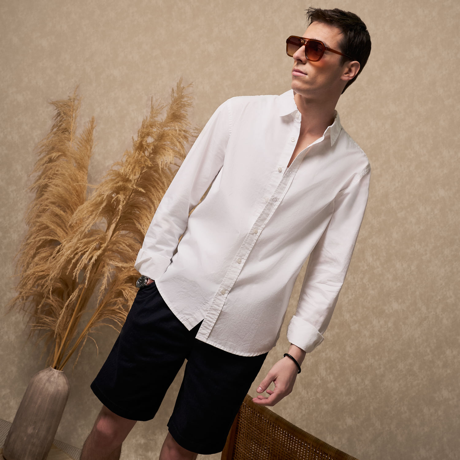 Camisa Manga Larga Hombre Essential Malabar Blanco Talla XL