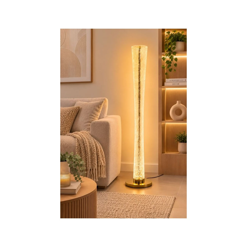 Lámpara de Piso LED 3 tonos de luces con Efecto Cristal Burbuja 140 cm