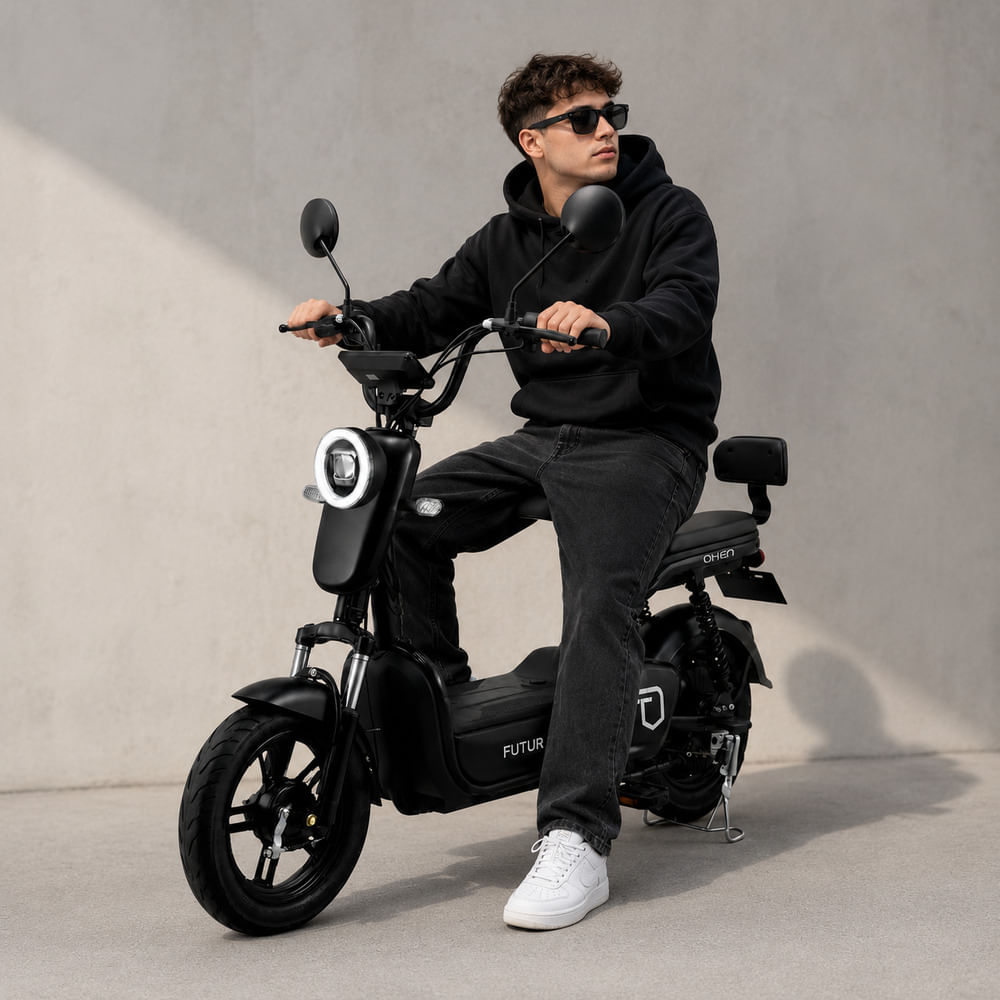 Bicimoto Eléctrica OXEN de Litio 350W Negro
