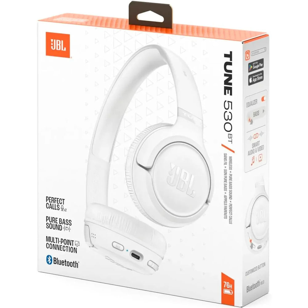 Audífonos JBL Tune 530BT Bluetooth 6.0 Blanco JBLT530BTWHTAM