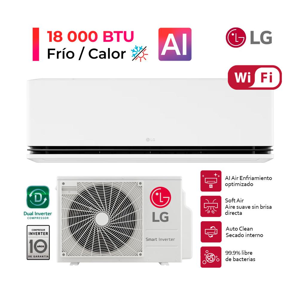 DUALCOOL Aire Acondicionado Inverter 18000 BTU Función frío calor con IA
