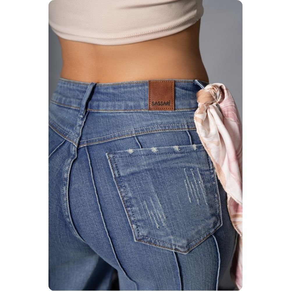 PANTALON MUJER WIDE LEG STORMI MARCA SASSARI 34 Maiz