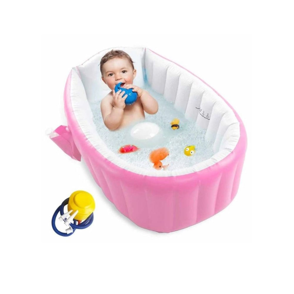 Bañera de Bebe Baño Inflable Antideslizantes con Inflador PREMIUM